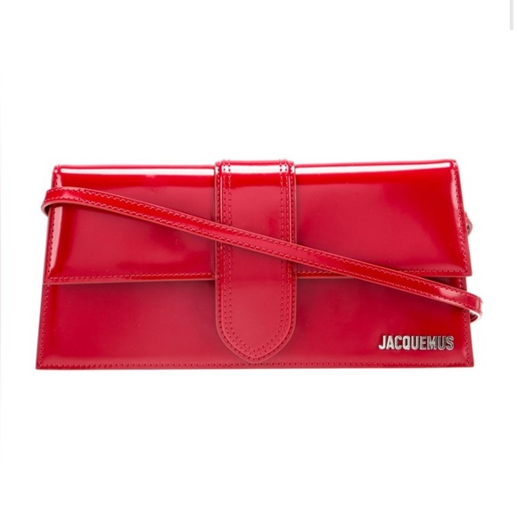 Jacquemus Long Le Bambino Red Leather Shoulder Bag - Picture 2 of 6